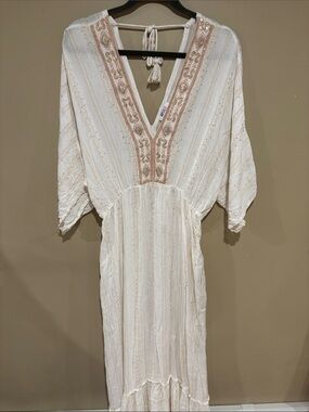 Cream and gold sequin bohemian maxi dress
